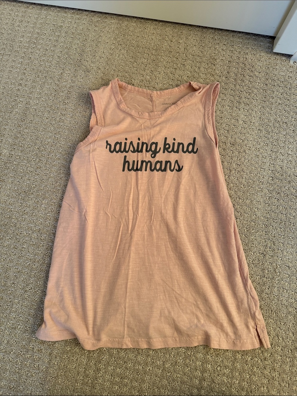 Grayson Threads Soft Pink 'Raising Kind Humans' Sleeveless Tank sz M